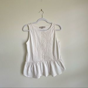 Loft peplum top, XS, white